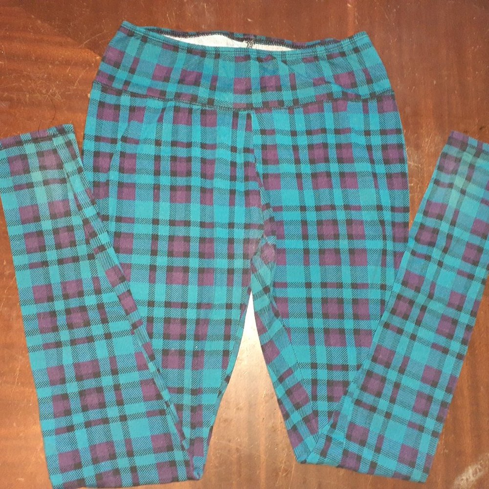 Blue Plaid leggings